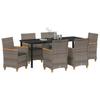 Garden Dining Set 7 pcs Grey Poly Rattan