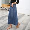 Women's Skirt Korean Fashion High Waist Slim Mid-length Blue A-line Denim Skirt Spring and Autumn Elegant