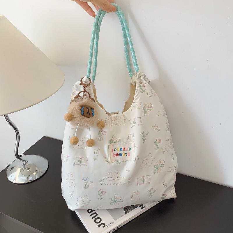 Японская милая мягкая студенческая сумка через плечо большой вместимости женская корейская версия маленькая свежая девушка с принтом портативная сумка для покупок