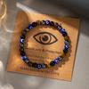 Fashion Evil Eye Natural Stone Beaded Bracelet for Women Men Turkish Amulet Protection Jewelry Yoga Spiritual Friendship Gifts