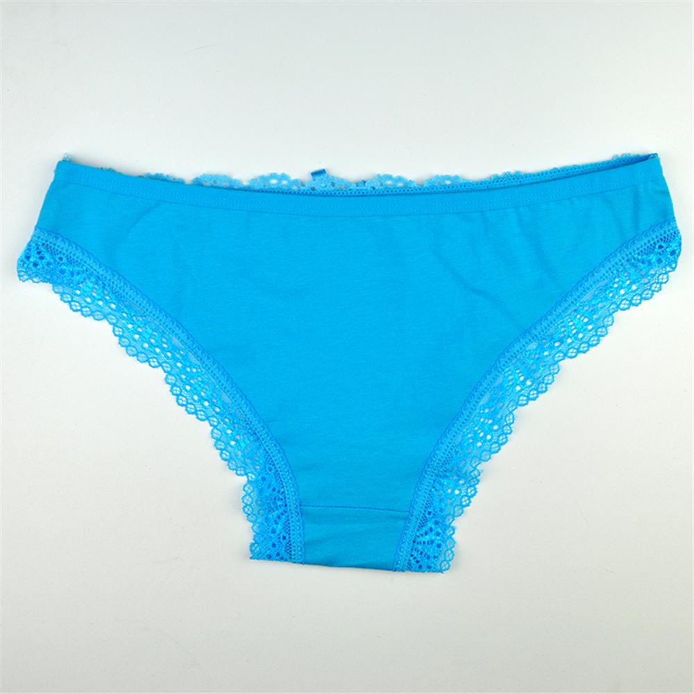 Womens Underwear Cotton Sexy Front Lace Low Waist Hipster Panties Briefs Ladies Knickers for Woman 6 PCS/Lot