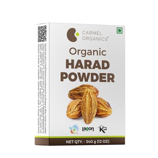 CARMEL ORGANICS Harad/Haritaki Powder(340 Grams) | Jaivik Bharat Certified | Terminalia Chebula | Kadukkai Podi/Karakkaya Pudiyamu
