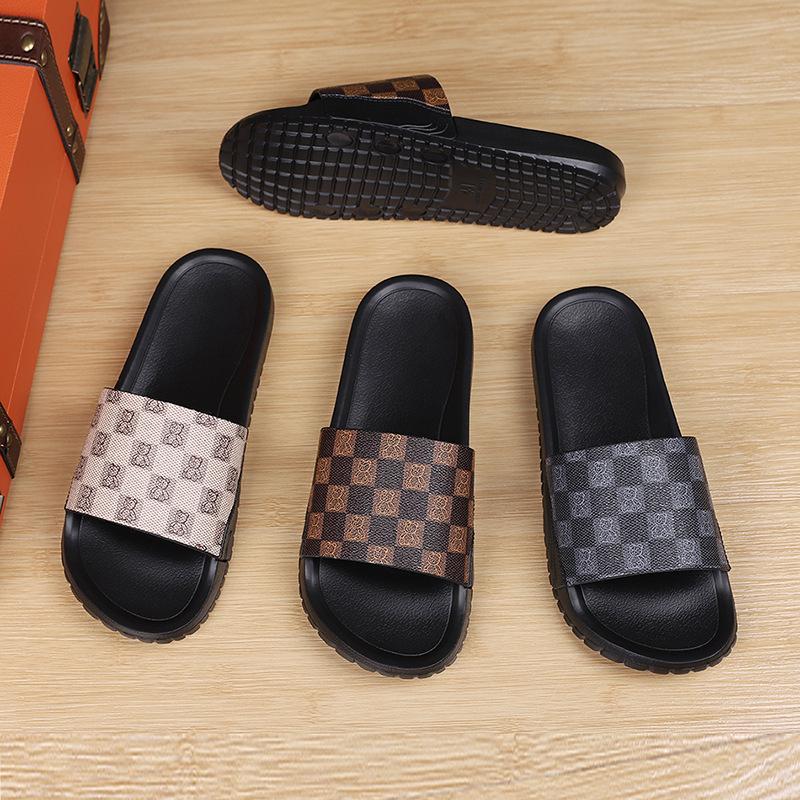 Genuine leather slippers are non-slip for summer wear, a new high-end fashionable beach flip-flops