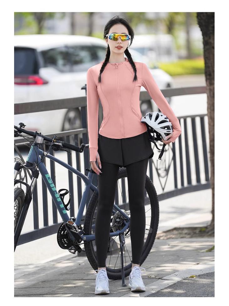 Женский быстросохнущий спортивный комплект с длинным рукавом - весенний кардиган для фитнеса для активного отдыха