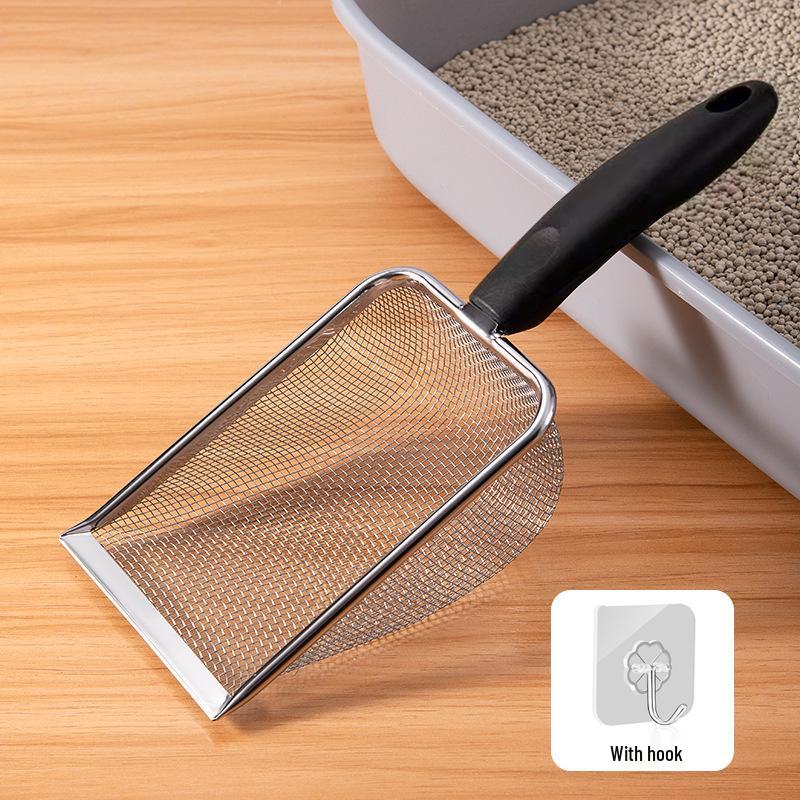 Совок для кошачьего туалета из нержавеющей стали с мелкими отверстиями для минерального песка и удаления мелких отходов