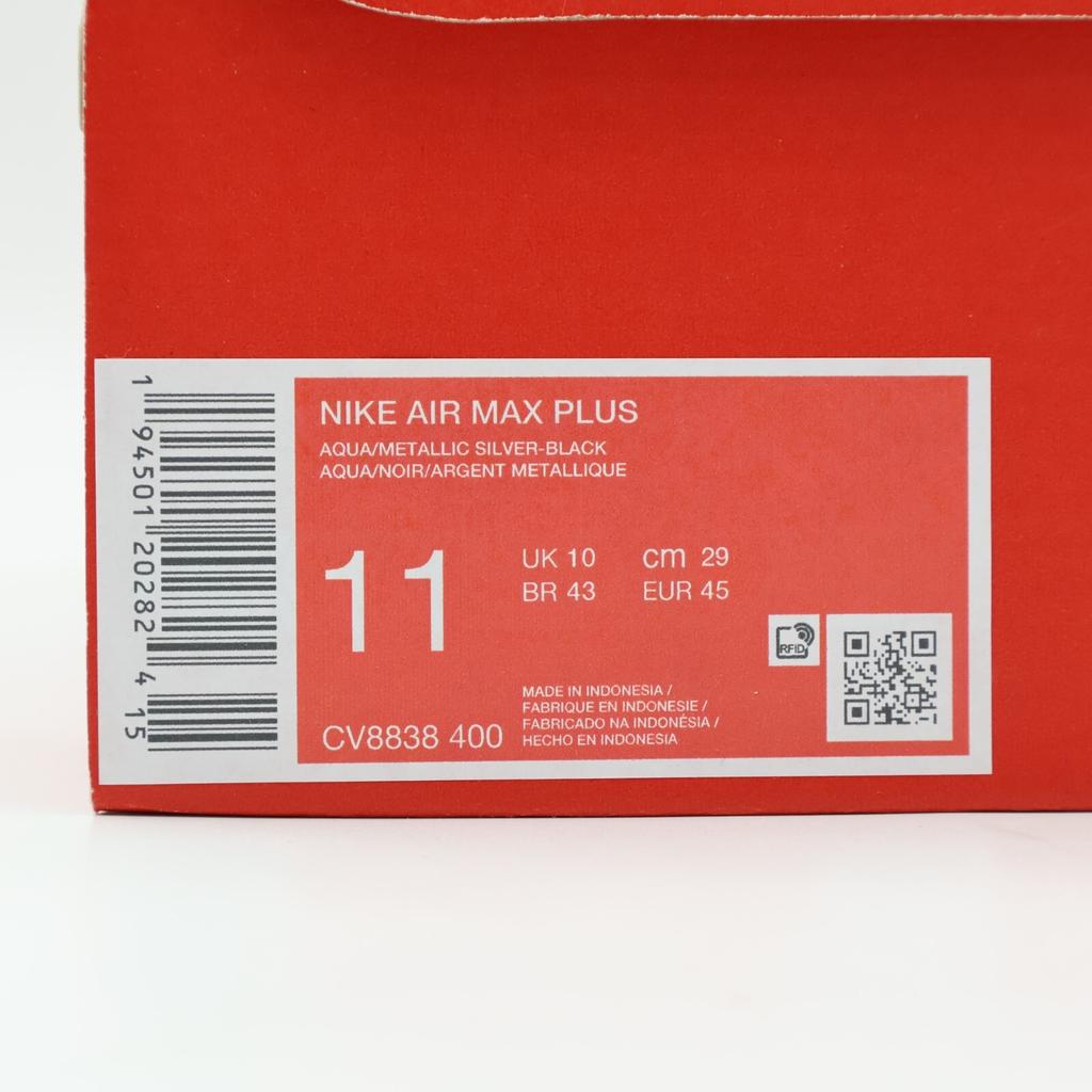 CV8838-400 Nike Air Max Plus Аква Черный Белый Металлический Серебристый (Мужской)