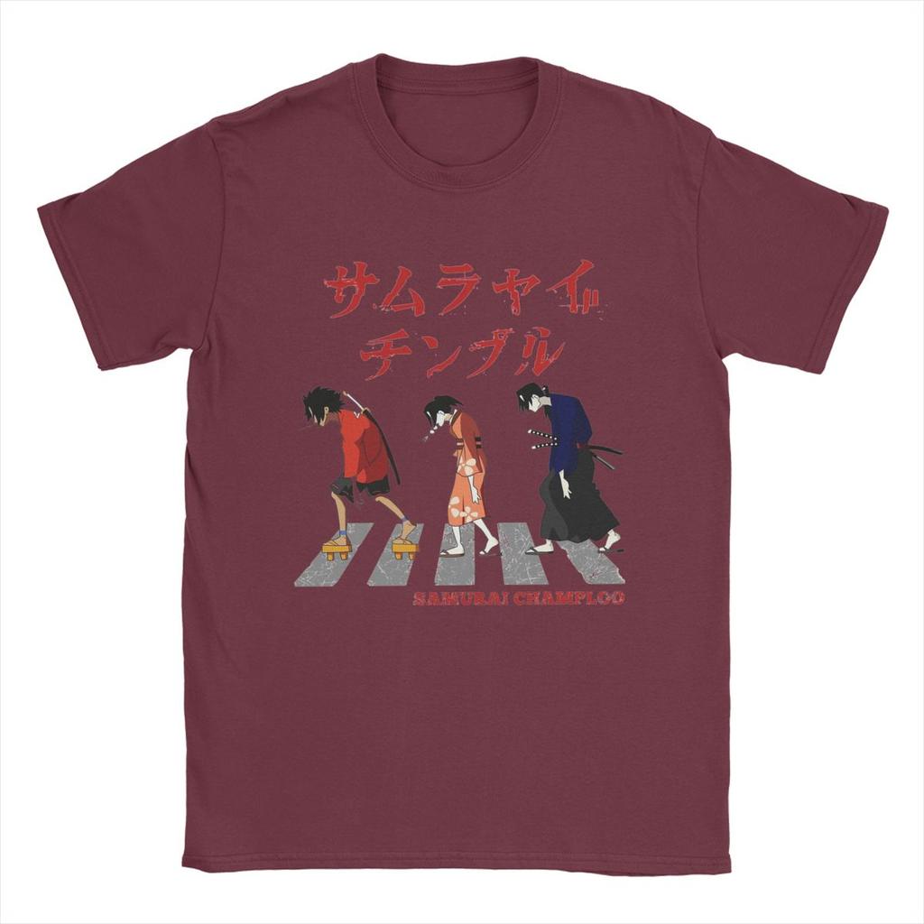 Samurai Champloo Walking Fuu Mugen Jin Футболки Мужские Чистый Хлопок Забавные Футболки Футболки с Круглым Вырезом Одежда с Коротким Рукавом С Принтом