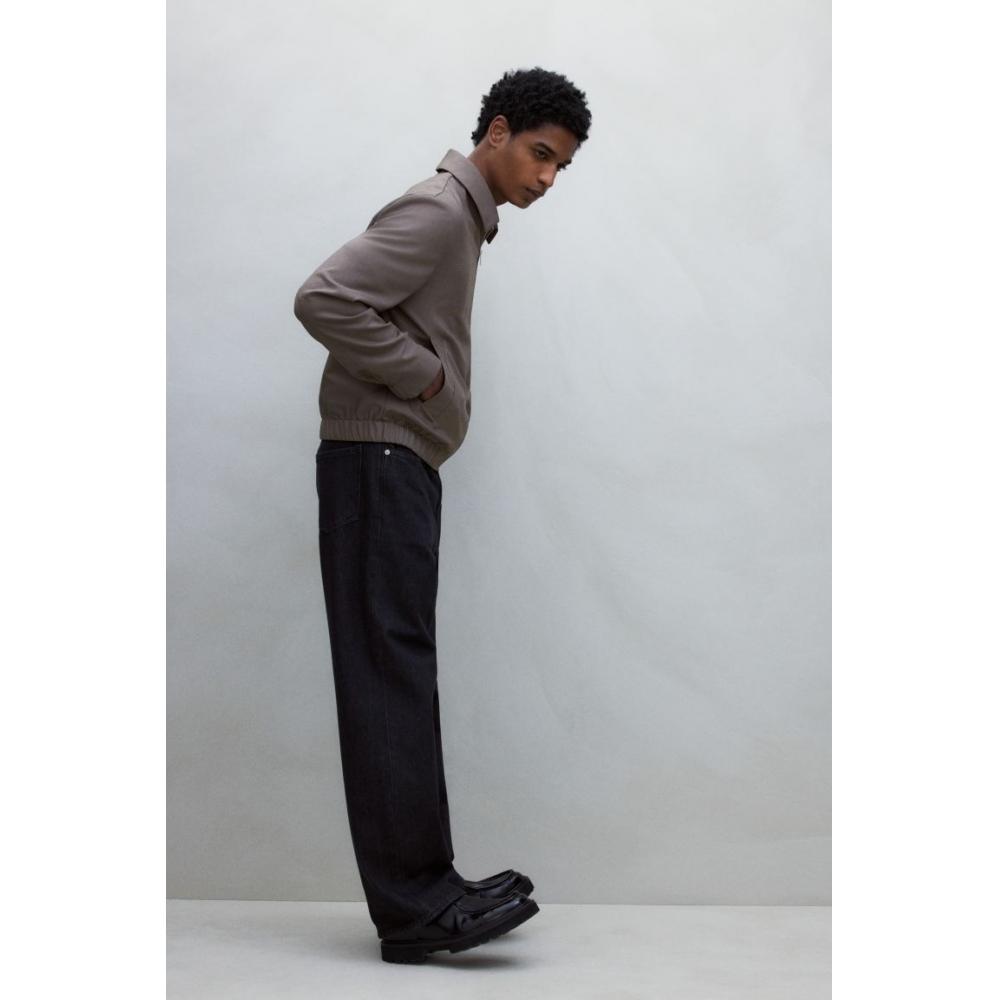 Саржевая куртка HM Regular Fit Темно-бежевая