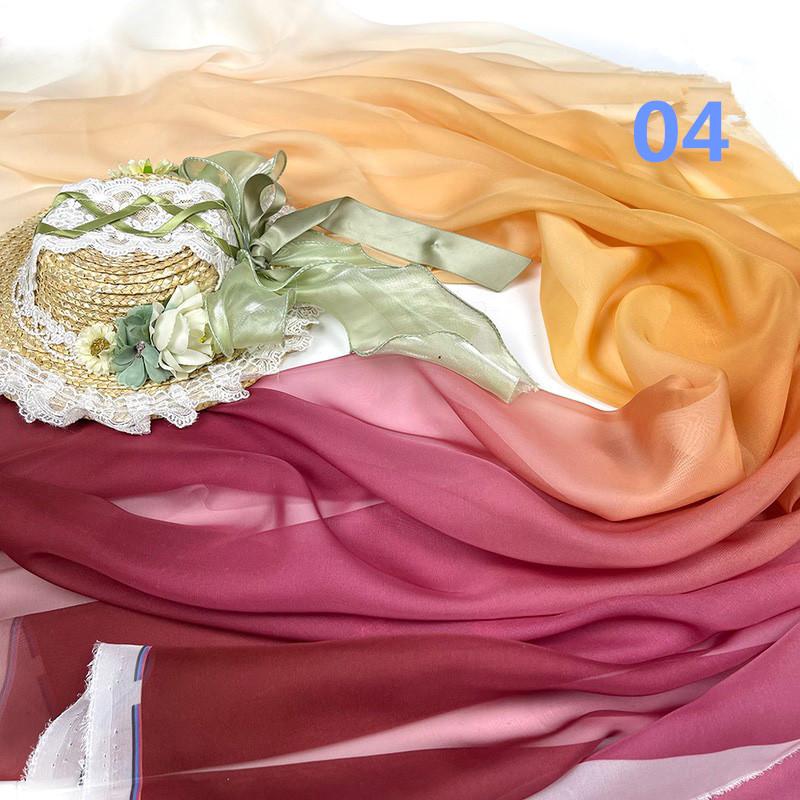 2M Ткань шифон градиентного цвета радуги в древнем стиле 30D органза тюль для DIY ханьфу свадебного платья сценического декора
