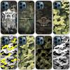 Camouflage Camo Army Phone Case For Apple iPhone 14 13 12 Mini 11 Pro Max 7 8 XR X XS 7 8 Plus SE 2020 2022 Black Cover