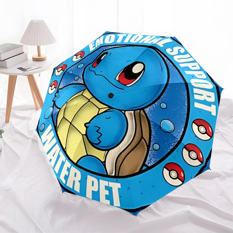 1 шт. Автоматически складывающийся зонт Squirtle Pokémon, Автоматически складывающийся зонт с 8 спицами, Удобен для использования на улице 038