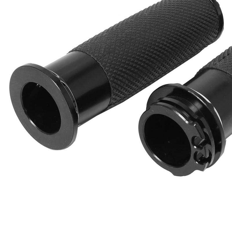 25mm Motorcycle Handlebar Grips Harley Dyna Sportster Softail Touring Models Black Dual