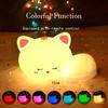Silicone Cat Night Light, Bedroom Illuminated Remote Control Pat Light, USB Portable Charging Baby Sleeping Atmosphere Light