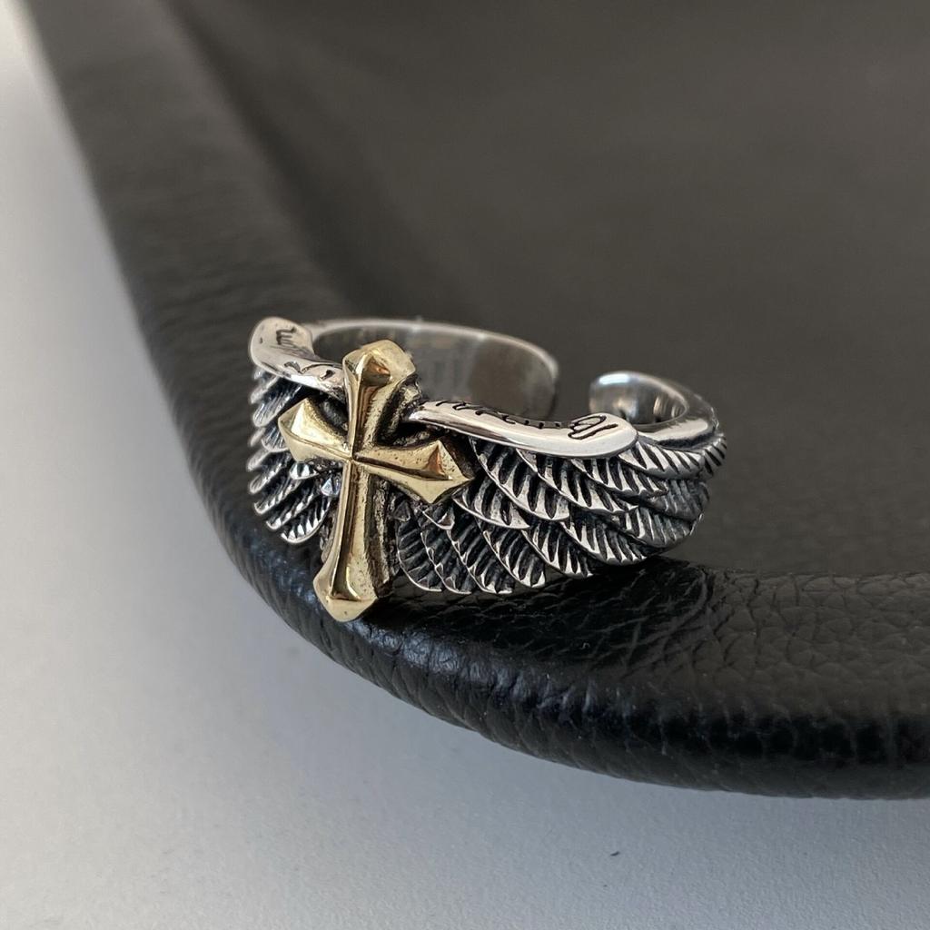 European and American Feather Cross Ring Men's and Women's Fashion Design Trendy Ring