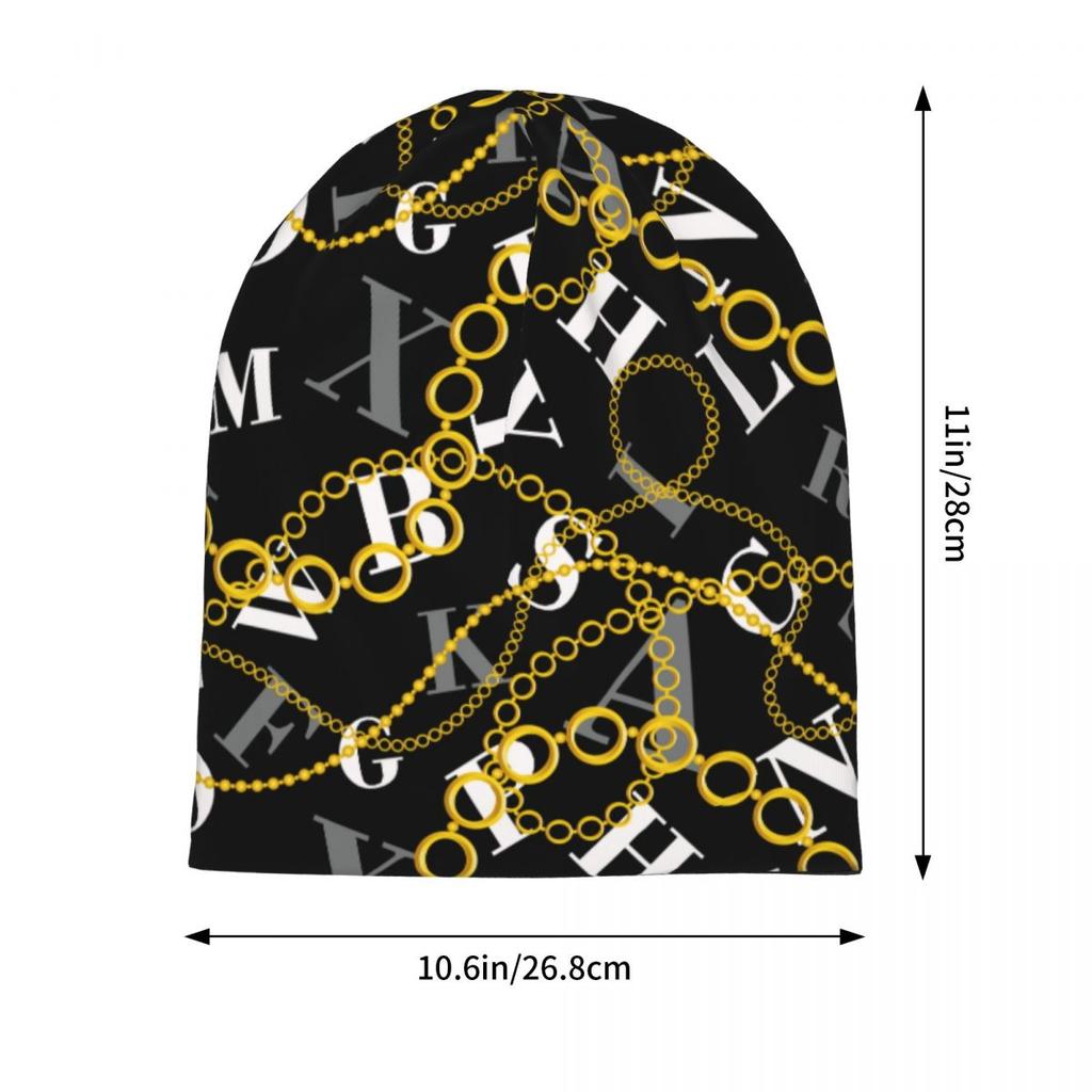 Роскошные современные барочные всесезонные шапочки с золотыми цепочками и буквами, шляпа-капот, женские модные шапки унисекс, шляпа