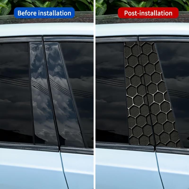 Персонализированные наклейки на кузов Наклейка на центральную стойку в виде сот HD Наклейки на кузов B-стойки