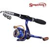 Sougayilang Spinning Fishing Rod Reel 1.0m 1.5m Fiber Ultralight Spinning Fishing Pole GR 5.2:1 13BB Spinning Fishing Wheel Full Metal Fishing Combo