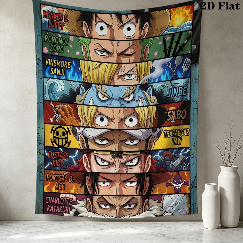 Настенное панно One Piece Эстетичное настенное украшение Печатная тканевая покрывало Декоративные панно для спальни гостиной Домашний декор