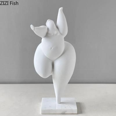 Минимализм Фигурки Танцующей Полной Девушки Статуэтка Поделки Настольное Украшение Персонаж Смоляная Скульптура Украшения Эстетика Комнаты Декор