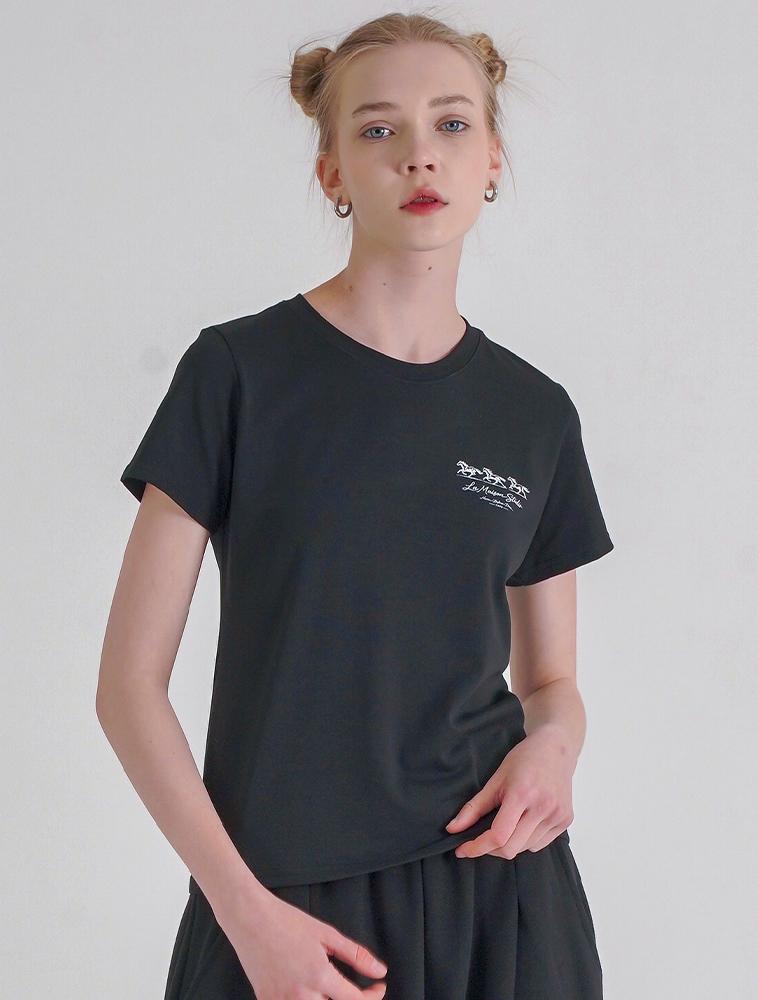 LA MAISON STUDIO Черная футболка Mustang Slim Fit с коротким рукавом (Fcg2Ts770W)