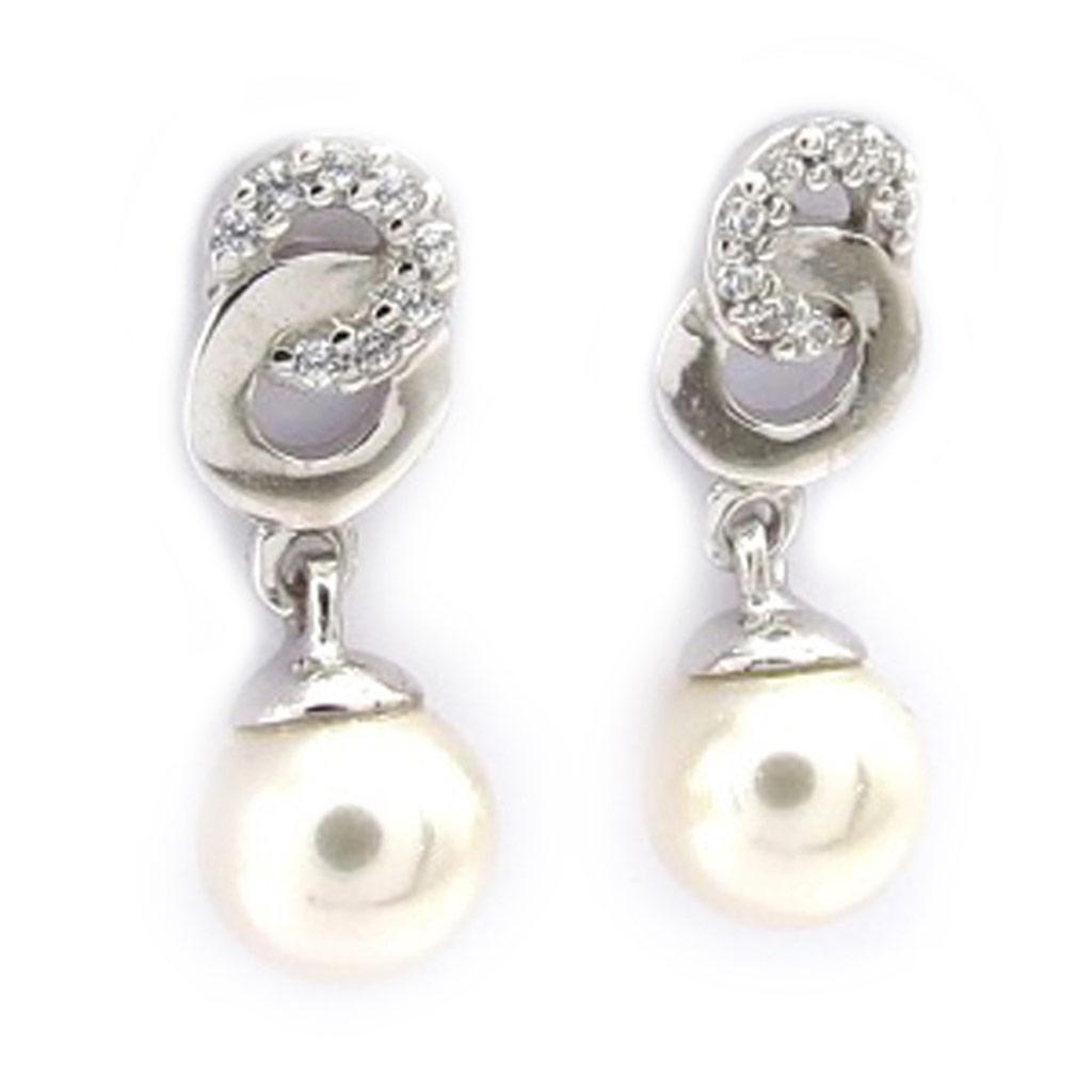 Les Trésors De Lily [K2433] - Silver Earrings 'Sissi' Silver White (rhodium-plated) - 17x6 Mm
