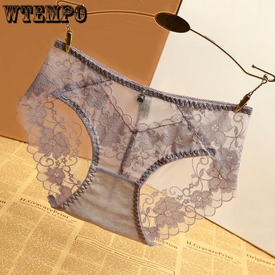 Кружевное нижнее белье средней посадки, бесшовное и сексуальное кружевное нижнее белье для женщин, бесшовное кружевное нижнее белье
