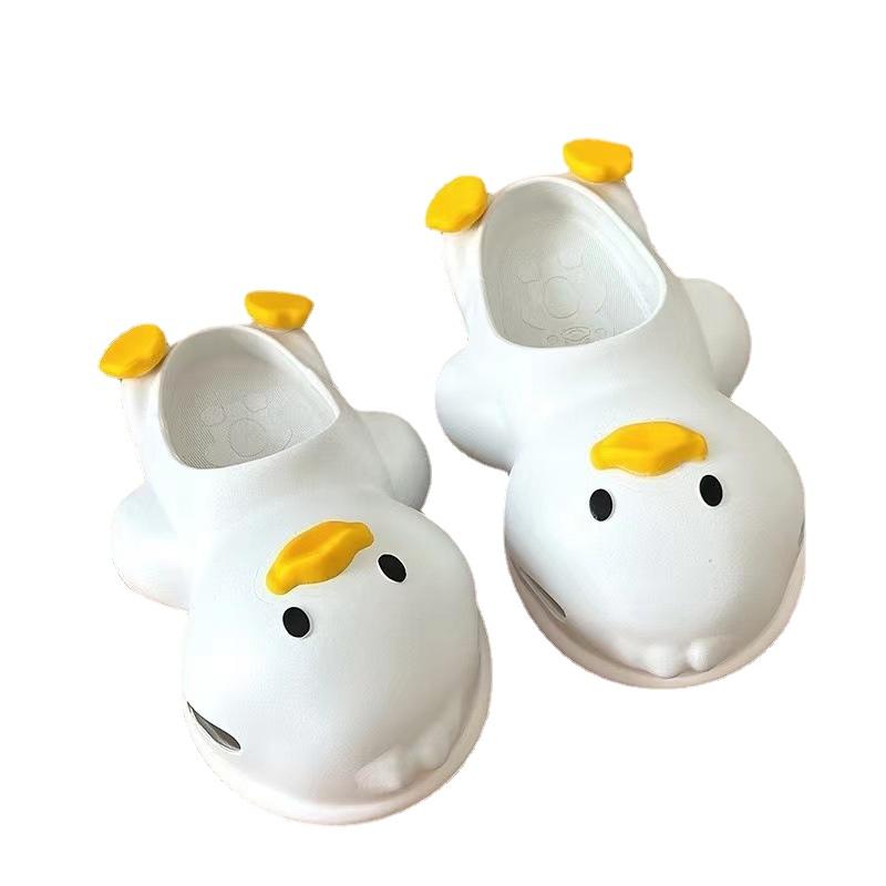Тапочки с рисунком утки для женщин, симпатичные домашние нескользящие повседневные сандалии Baotou, шлепанцы на платформе, Sandalia De Mujer 2024