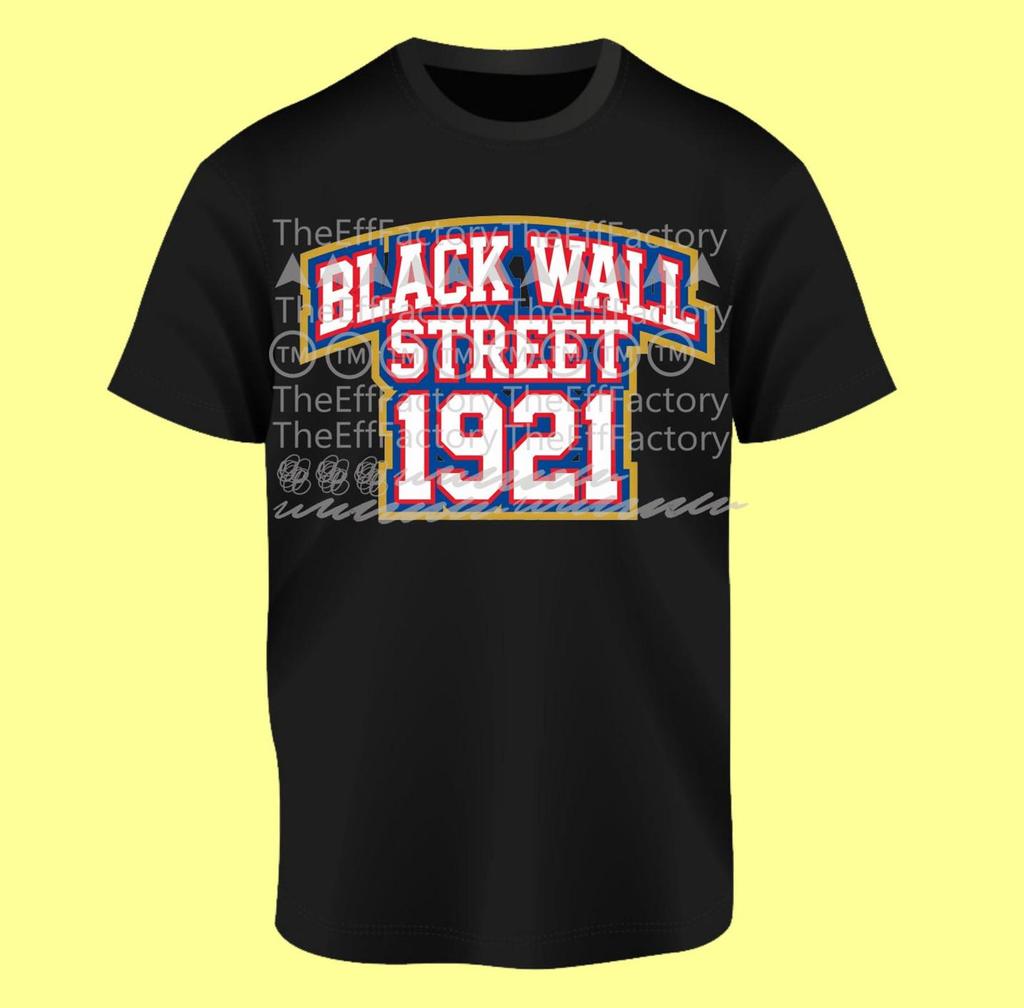 Black Graphic Tee Black Wall Street Logo Oklahoma Juneteenth Money Black History Month T-shirt