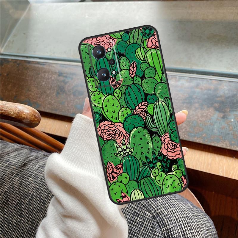 Cactus Pattern Case For Realme 15 Pro GT7 GT6 11 12 13 14 Pro Plus C55 C51 C53 C35 C33 C61 C65 C67 C71 C75