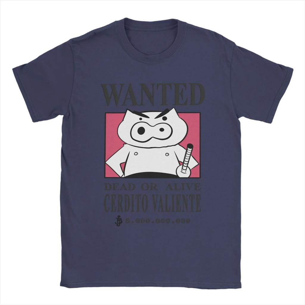 WANTED Brave Pig Crayon Shin-chan T-Shirt for Men Funny Cartoon Novelty 100% Cotton Tees Short Sleeve T Shirt Gift Idea Clothes