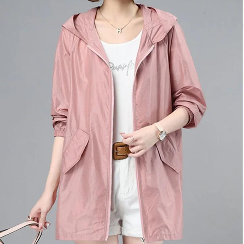 Женская тонкая куртка, новая солнцезащитная куртка с капюшоном и защитой от ультрафиолета, женская летняя ветровка с длинным рукавом 2025 года, повседневная верхняя одежда