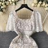 Летние женские элегантные роскошные бисерные кружевные вязанные крючком цветы тонкие длинные макси облегающие платья-карандаш для вечеринок
