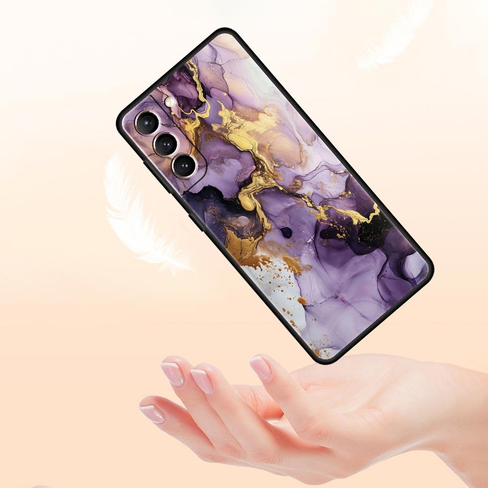Мраморный чехол для телефона Samsung Galaxy S26 Ultra S25 Plus S24 FE S23 S22 5G S21 S20 Черный Мягкий
