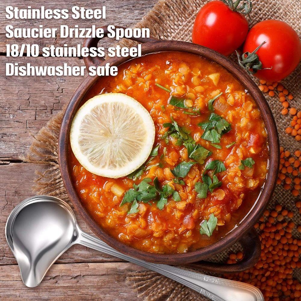 1/2pcs 7.87*2.91 Inch Household Spoon Set Silver Skimming Spoon Creative Duckbill Scoop Cooking