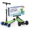 Besrey Kick Kickboard для детей 3 колеса 3 шага Направление Высота заднего колеса Светящийся светодиод Легко для дня рождения Синий Зеленый самокат, Дети, Самокат,