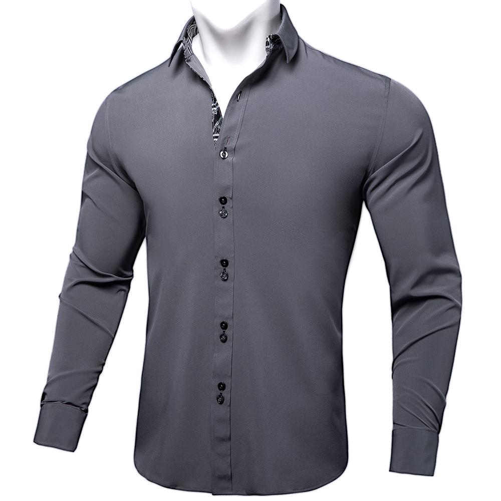 Men Shirt Solid Pink Dress Shirt Long Sleeve Slim Fit Business Camisa Masculina Casual Male Hawaiian Shirts