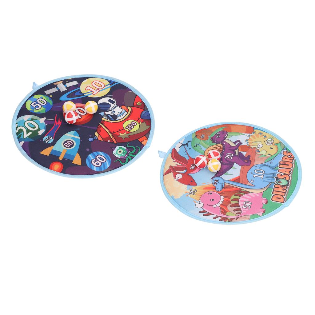 Kids Round Dart Board Game Set with 3 Strong Balls Cartoon Educational Large Dart Board Toys