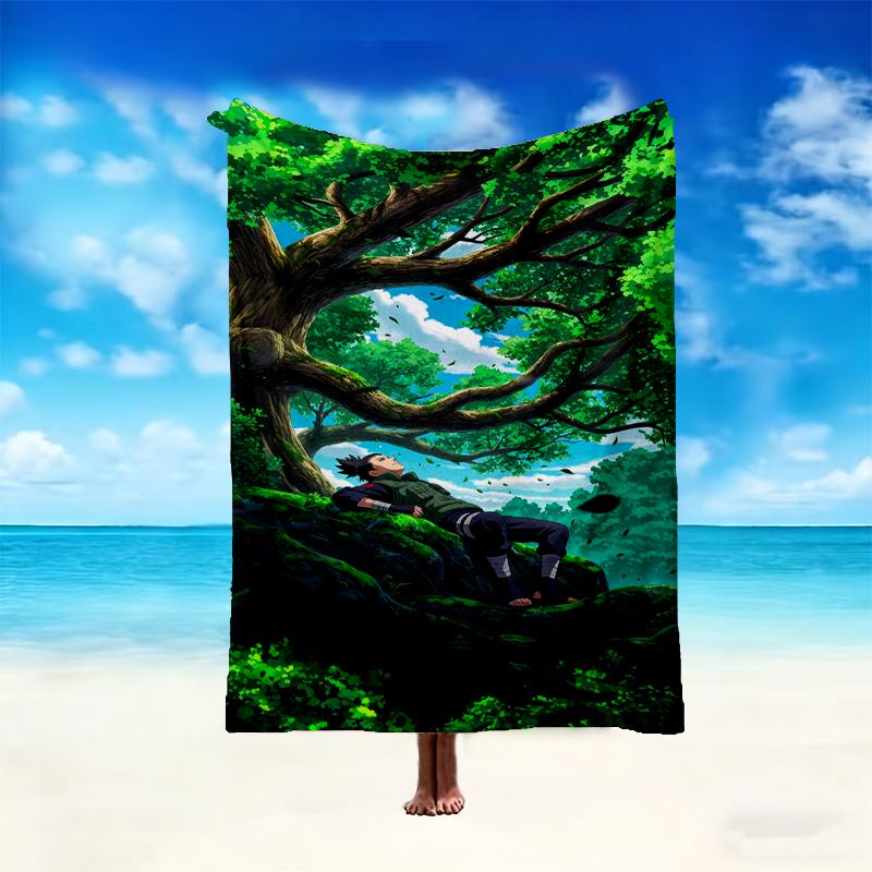 1pc Comfortable Home Print Throw Blanket, naruto Blanket For Bed and Sofa Use, Special Present For Family
