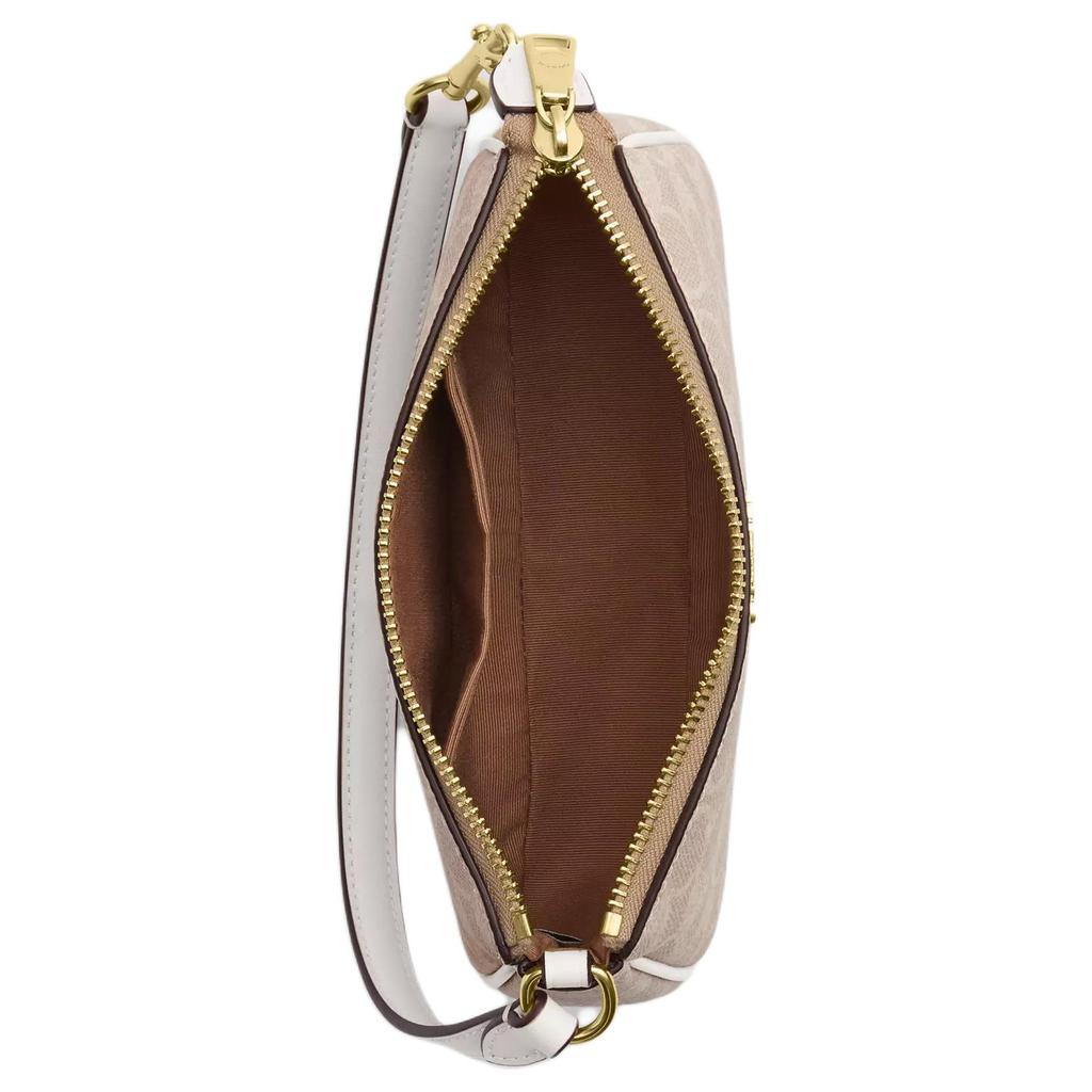 Coach Nolita 19 Классическая сумка-тоут через плечо из покрытого холста с принтом монограммы, на молнии, маленькая женская сумка, цвет Песок Меловой Белый CW426-IMXDM