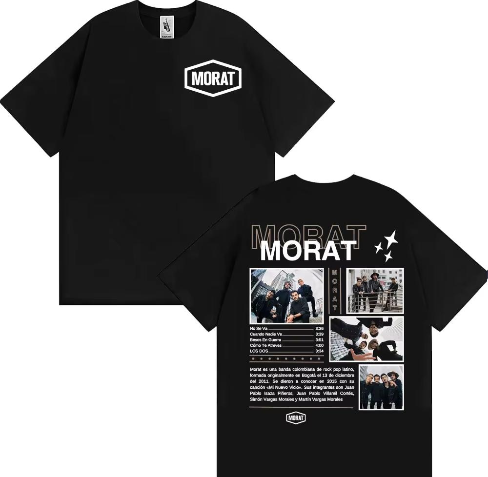 Rock Band Morat Album Graphic Print T Shirts Unisex Unisex Fashion High Street Hip Hop Tshirt 100 Cotton Cozy Short Sleeve T Shirt