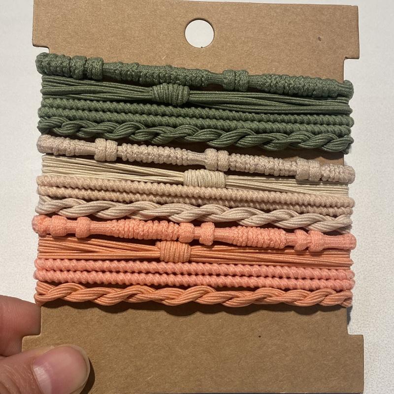 12 шт. Бохо браслет резинки для волос для женщин эластичные резинки для волос для девочек черный браслет веревка для волос держатель для хвостика повязки для волос