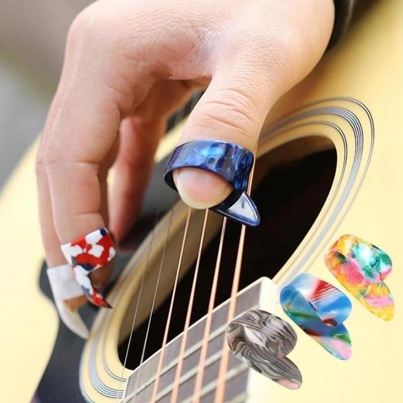 4Pc/Set Guitar Part Finger Picks Guitars Picks Pickup Guitar Bass Fingerstyle Thumb Plectrums Guitars Strap Accessor