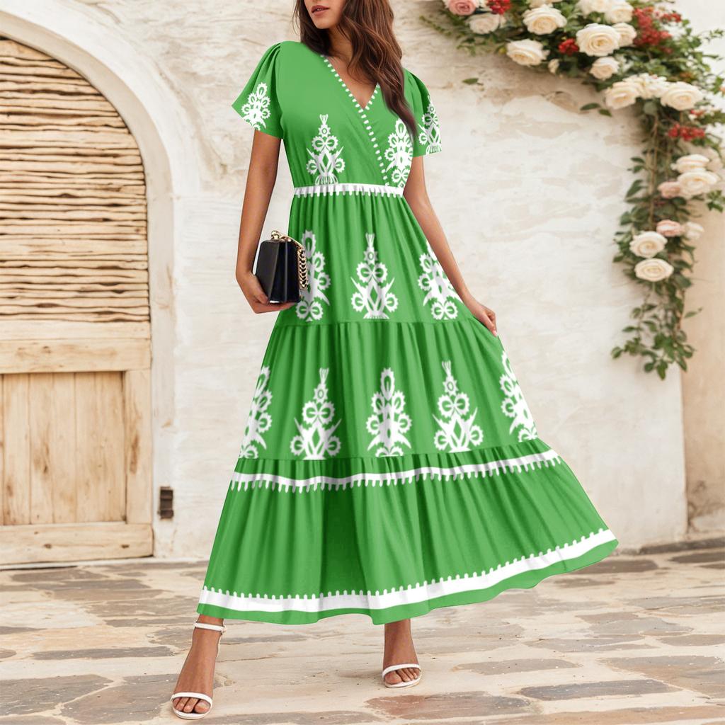 Женские струящиеся платья Женские летние платья Повседневные платья макси с коротким рукавом Официальные платья макси