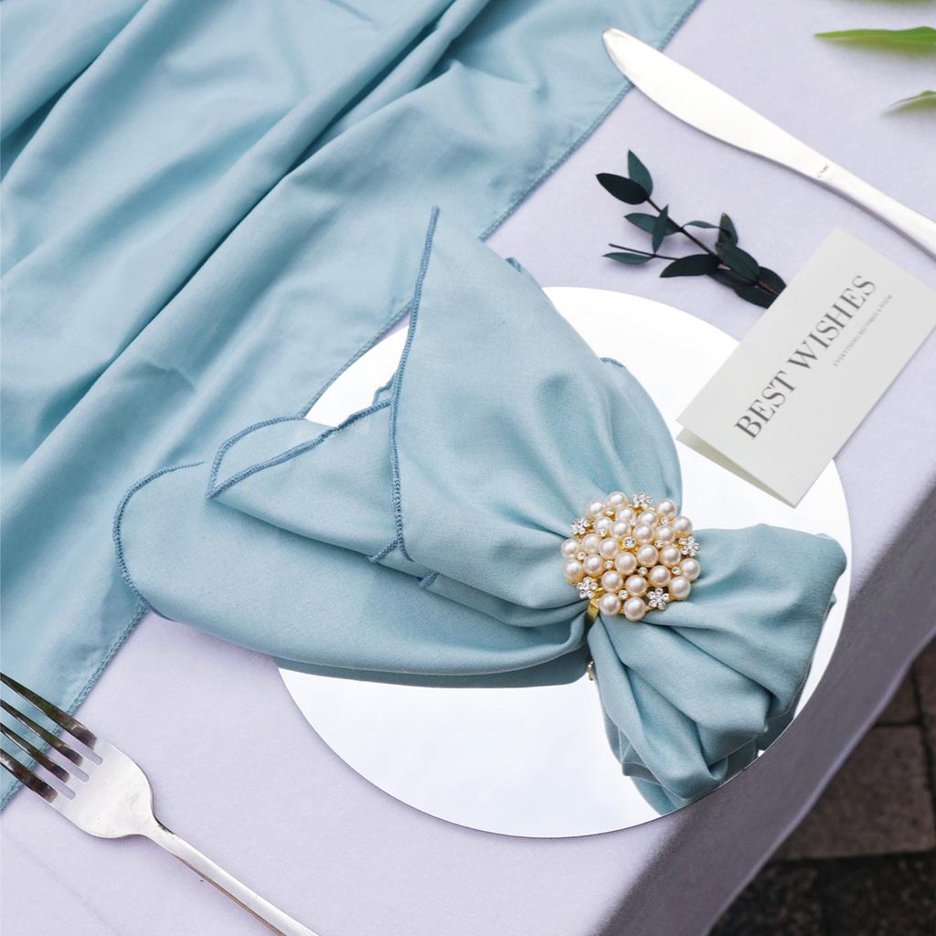 Set of 50 Napkins Cloth Polyester Fabrics 18x18INCH Washable Durable for Wedding Decoration Baby Show Party Restaurant Supplies