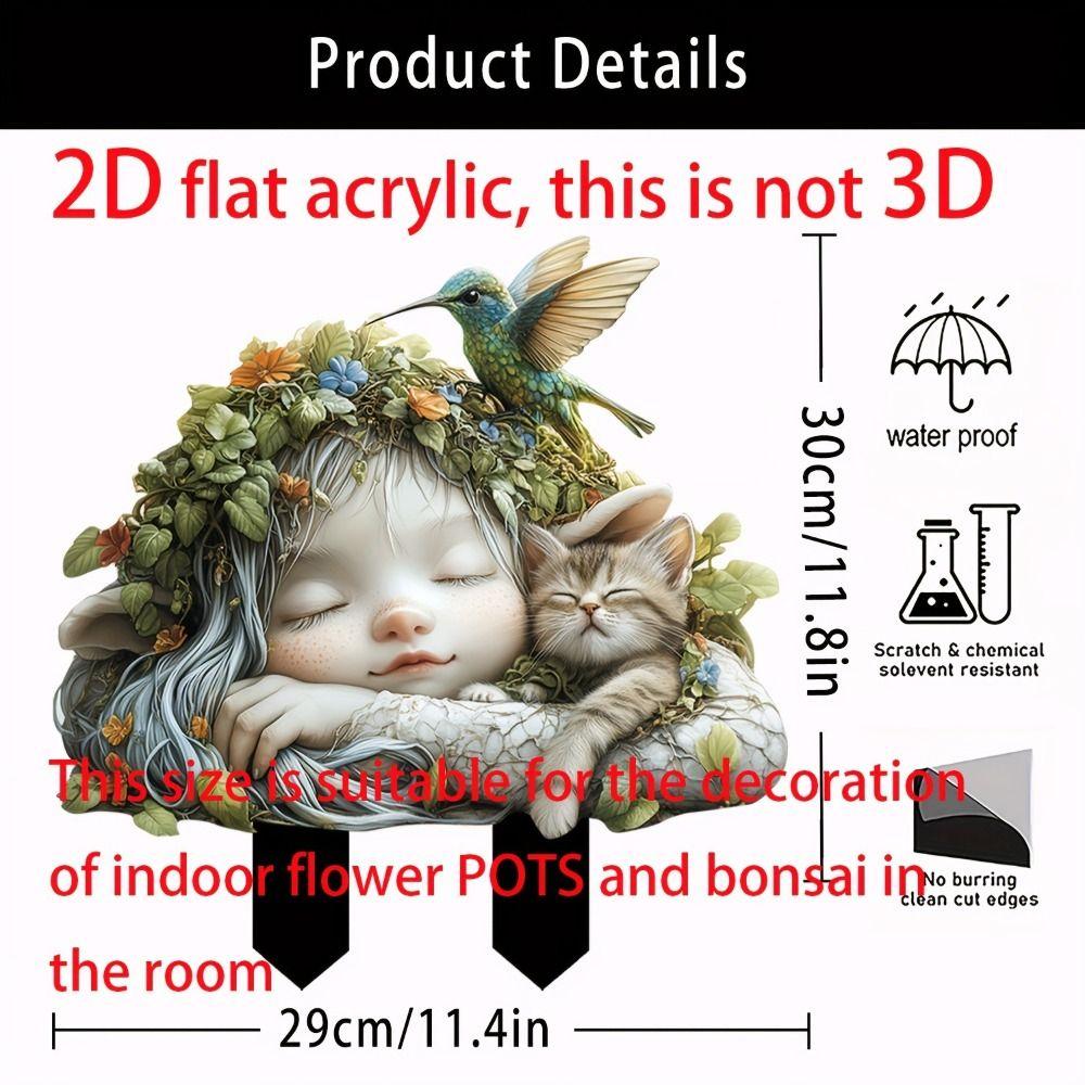 Artificial Fairy Garden Art Sculpture Cute Garden Floor Plugs Crafts Garden Stake Statue Courtyard