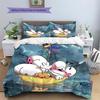 Diddl the Jumping Mouse2 Pattern Bedding Quilt Set  Home Decoration  Gift (1 * duvet cover + 2 * pillowcase  without core)