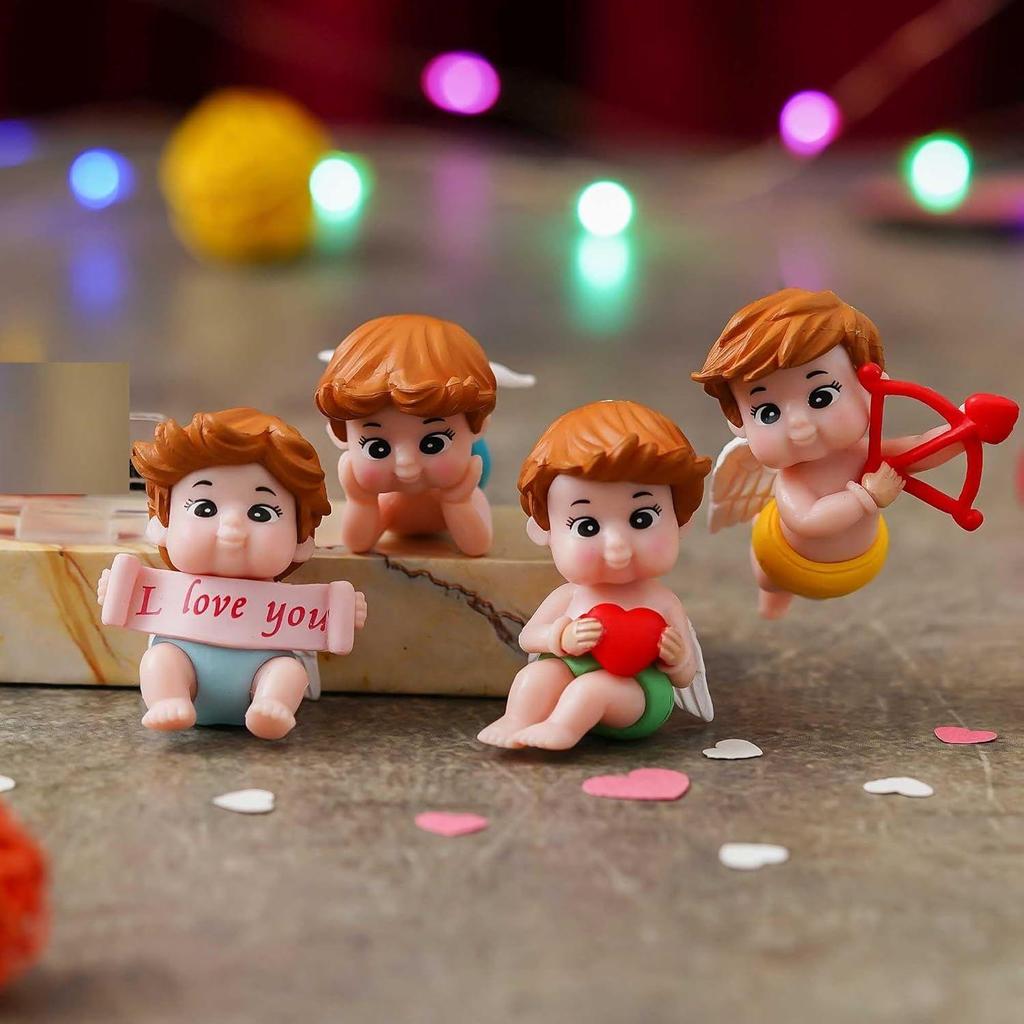 Cupid Miniature Showpieces (Set of 4) Valentine Day Decoration Items | Home Decor Latest