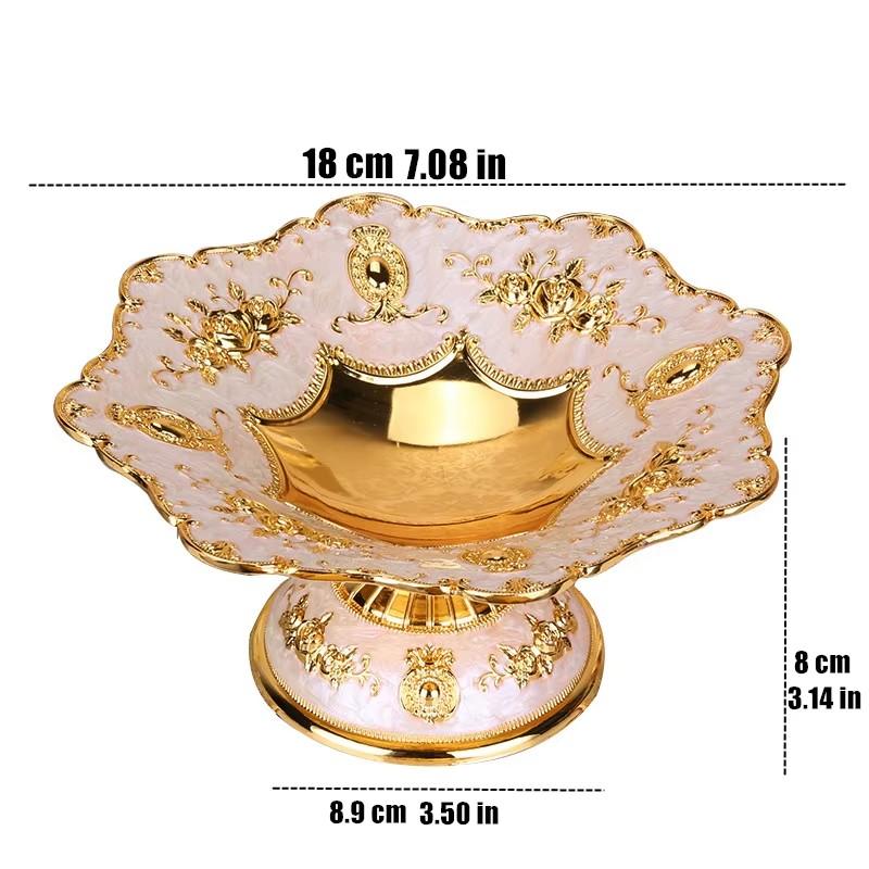 Серебряный золотой поднос для фруктов в форме цветка, праздничный сплав, тарелка для закусок и конфет, высокий органайзер для хранения на ножках, украшение для банкета и домашнего стола