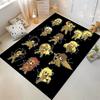 Cartoon Warrior Character Carpet with Black Background Decor Rug Suitable for use as an anti-slip for living room bedroom sofas