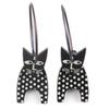 [Q9707] - Black and White 'Marionettes' Handcrafted Hoop Earrings (cat) - 18 Mm - 20x10 Mm